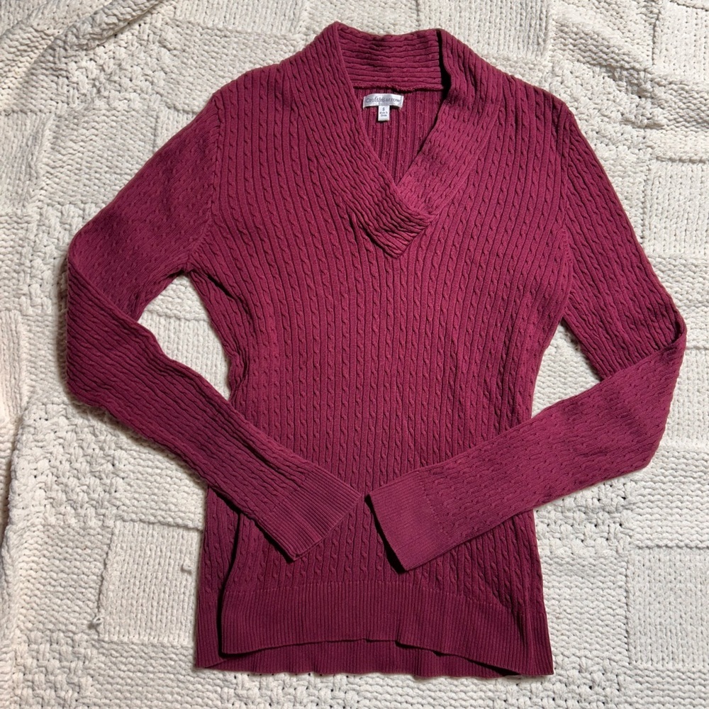 Y2K Croft and Barrow Red Knit Sweater